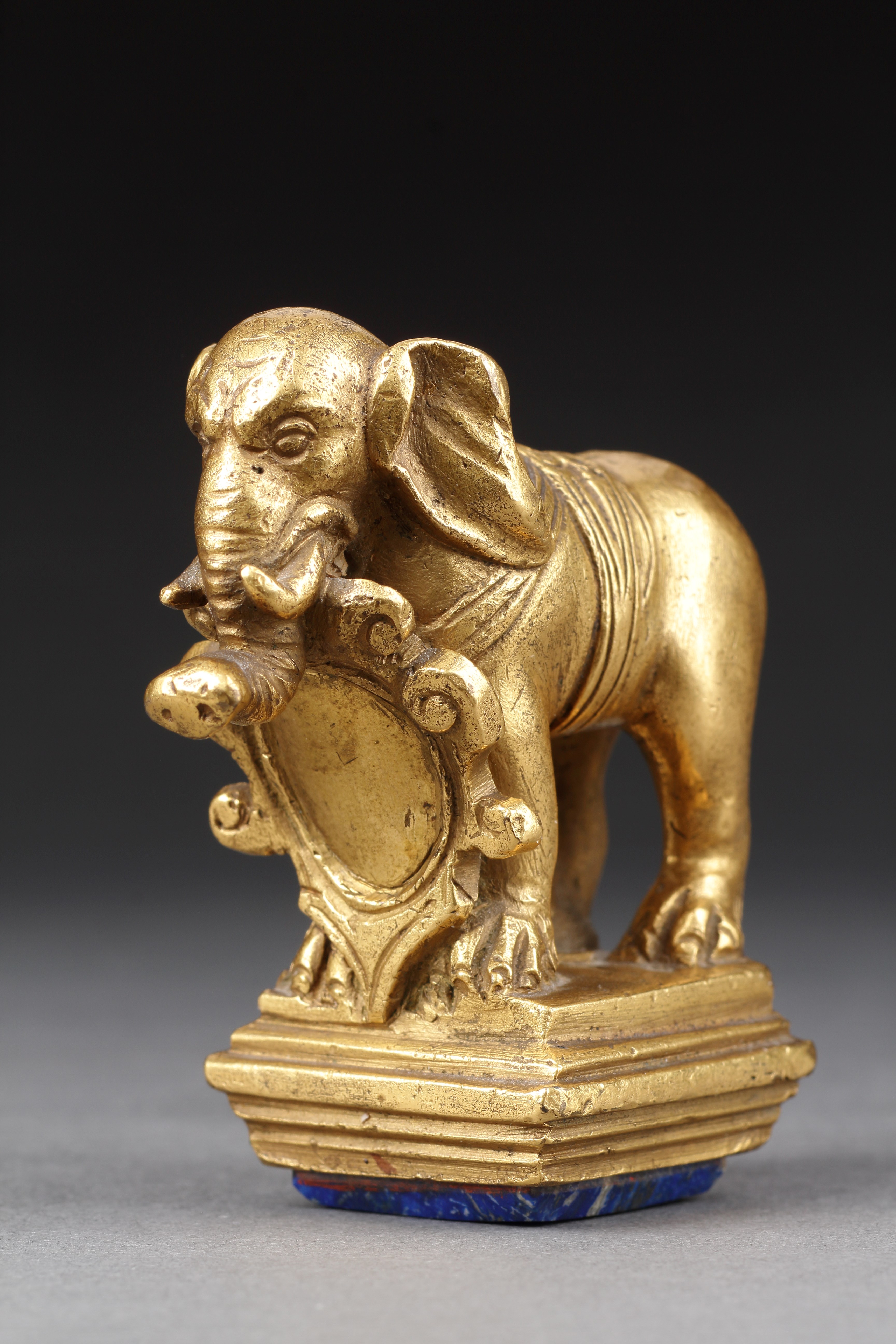 A Very Fine Gilt Bronze Miniature Elephant Seal 